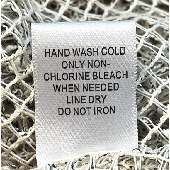 KRAZY KAT Open Knit Tunic Top Embroidered Asymmetrical Hem Boho Beachy Cover Up - Picture 8 of 8